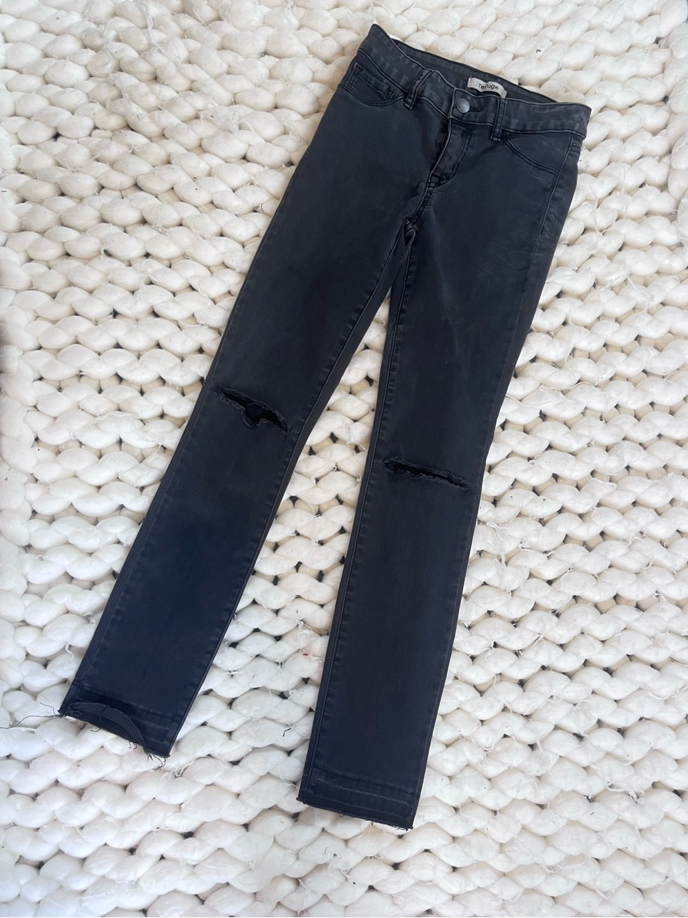 refuge Black Ripped Skinny Jeans for Women